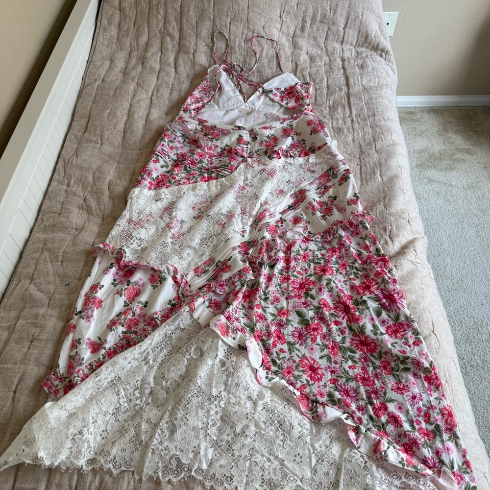 For Love & Lemons Pink and White Floral Lace Maxi Dress - Picture 15 of 16